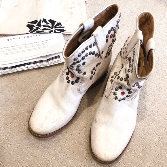 Isabel Marant Caleen White Western Ankle boot 38 - Picture 13 of 13